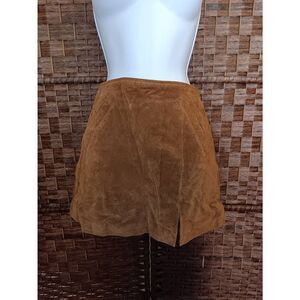 Blank NYC Brown Leather Suede Skirt